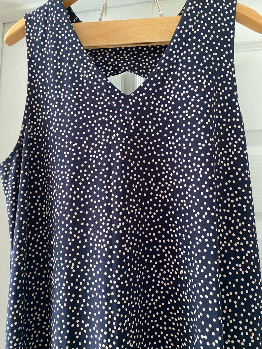 J. Jill Wearever collection women’s  navy polka dot midi dress size L - Picture 3 of 6